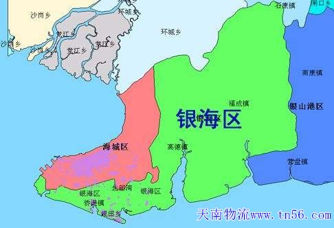 河源到北海市物流地圖